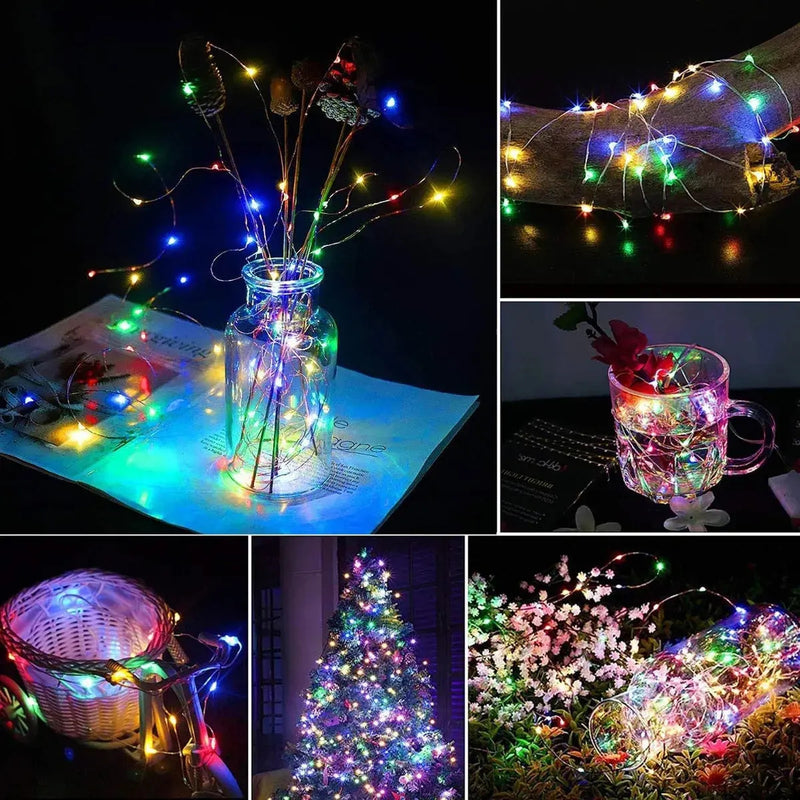 Luces Navideñas Solares de 32 m con 300 LED Multicolor