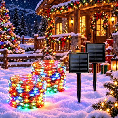 Luces Navideñas Solares de 32 m con 300 LED Multicolor